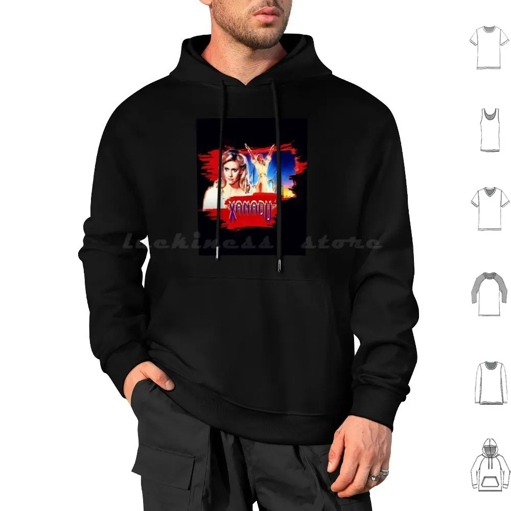 

Xanadu-A Million Lights Dancing-Olivia Newton-John-Splash-Red Graphic Hoodies Long Sleeve Xanadu A Million Lights
