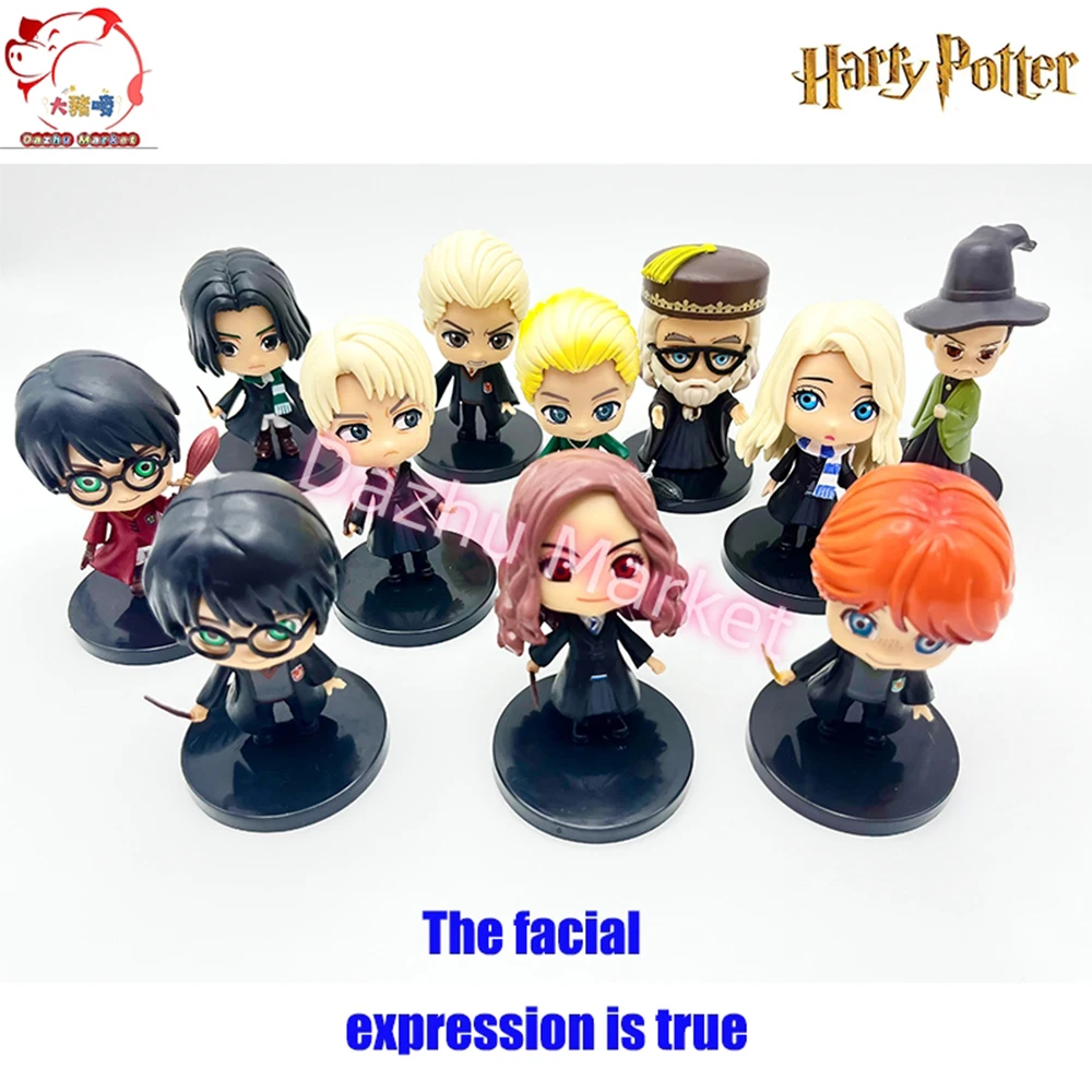 Figuras de Harry Potter para niños, muñecos de películas de Anime, Weasley, Hermione, Dumbledore, modelo de colección de adornos de escritorio, juguetes para regalo, 12 unidades por Set