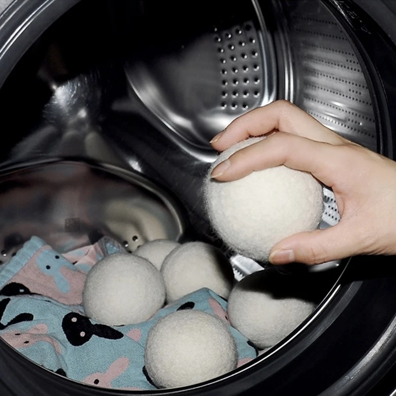 3/5/7CM Wool Dryer Balls Reusable Laundry Balls Fleece Dryer Ball Natural Fabric Softener Home Washing Ball Machine Accessories