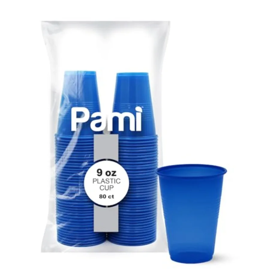 

Colorful 9oz Plastic Party Cups [Pack of 80]- Disposable Drinking Glasses Bulk- BPA-Free Colo Cups For Water, Iced Tea, Jello,