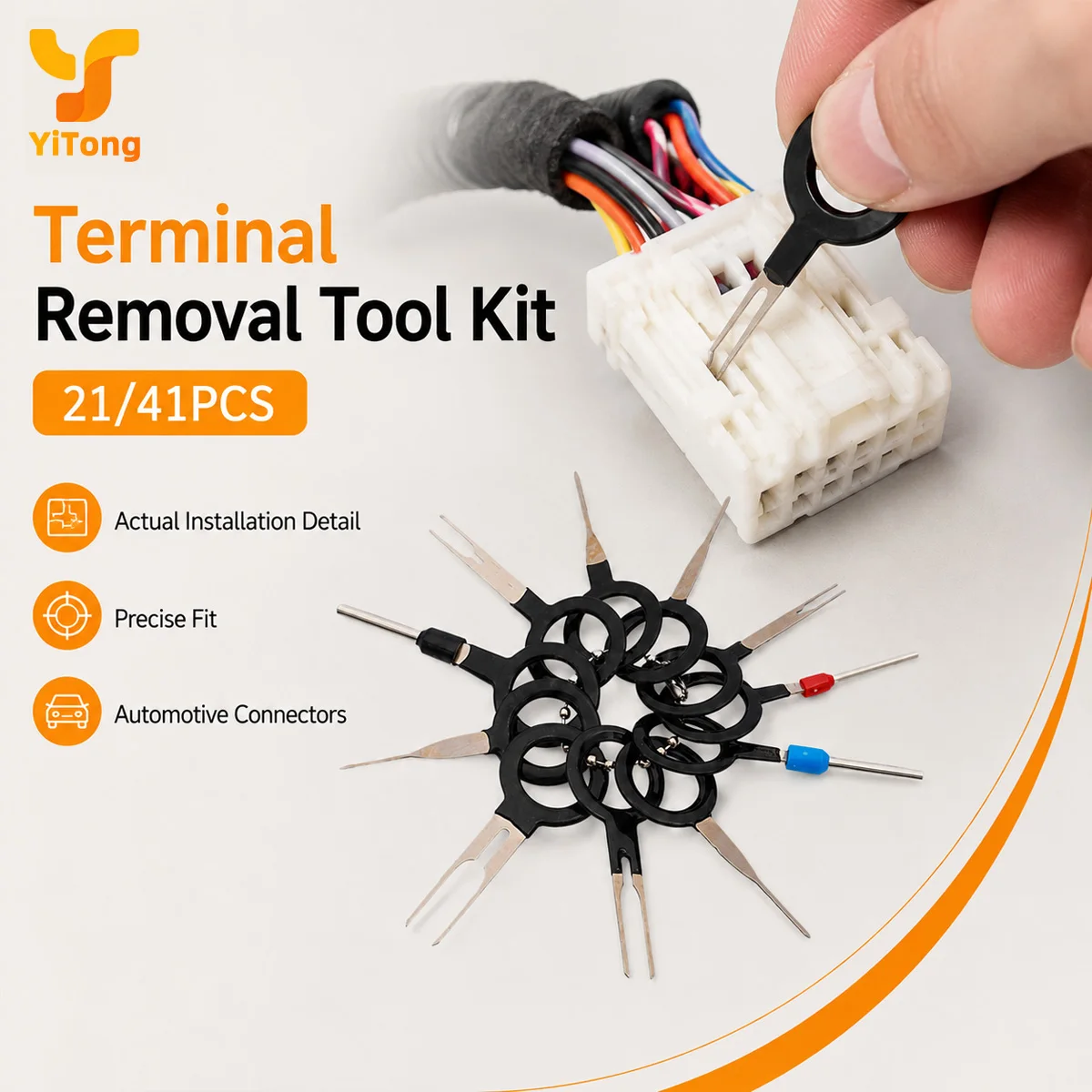 Yitong Automotive Depinning Tool Kit Electrical Connector Terminal Removal Pin Extractor Tool Set for Car Wire Harness Repair