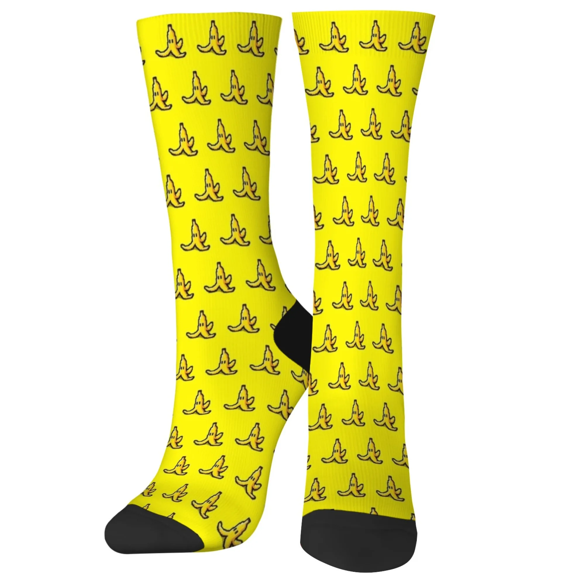 

Novelty Harajuku Retro Cartoon Banana Print Men's Socks Comfortable Breathable Non-slip Casual Socks Street Crew Socks Fun Gift