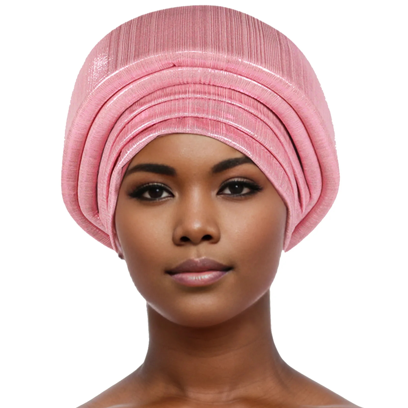 Elegant African Auto Gele Headtie Female Head Wraps Nigeria Party Headpiece Turbante 2023 Glitters Pleated Women\'s Turban Cap