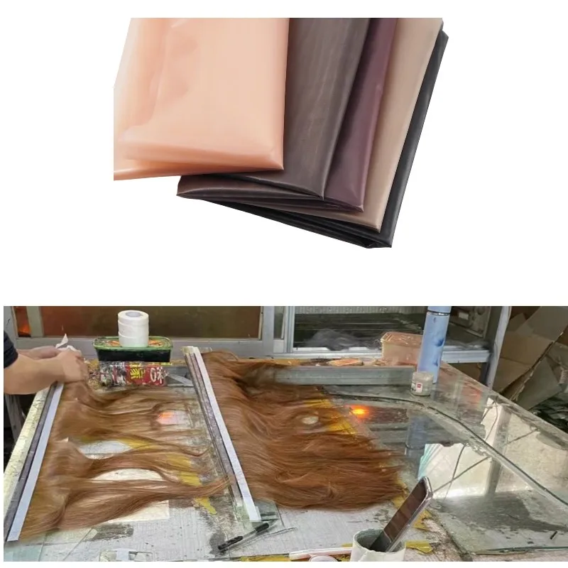 DIY Wig Pu Skin 19*36 inch PU Fabric Sheet For Making Tape Hair Extensions