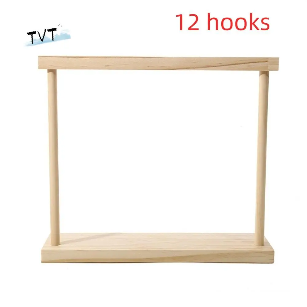 

Simple Portable Wood Necklace Stand Exquisite Bracelets Display Necklace Hanging Rack 12 /18 Hook Jewelry Jewelry Holder Home