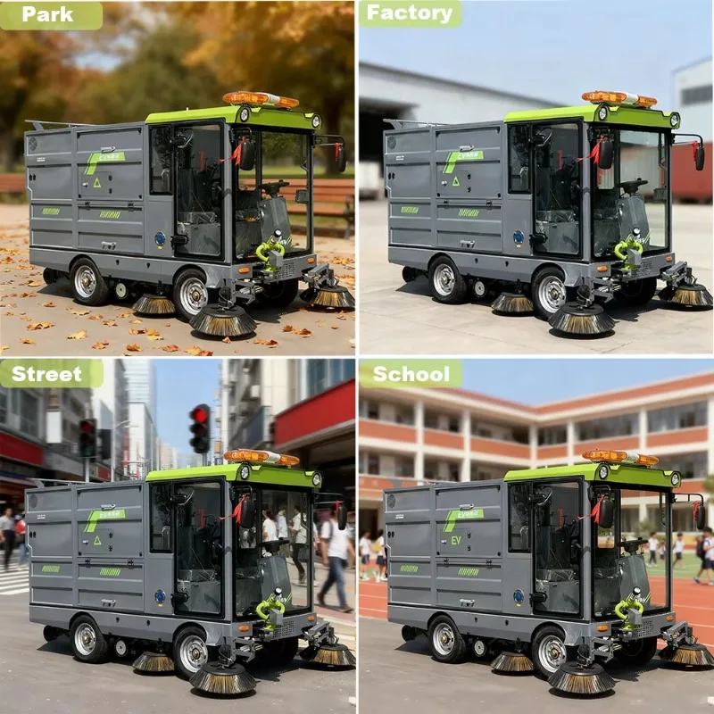 YG Customized Factory Wholesale 60v Intelligent Ride-on Road Sweeper Truck New Condition Double Trash Can For Street Cleaning Vo