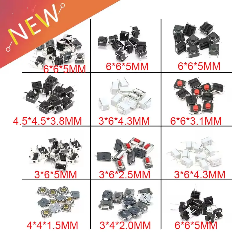 120 Uds llave de Control remoto de coche Tou son offch reparación interruptor pequeño Micro botones componente táctil pulsador para Nissan, Honda