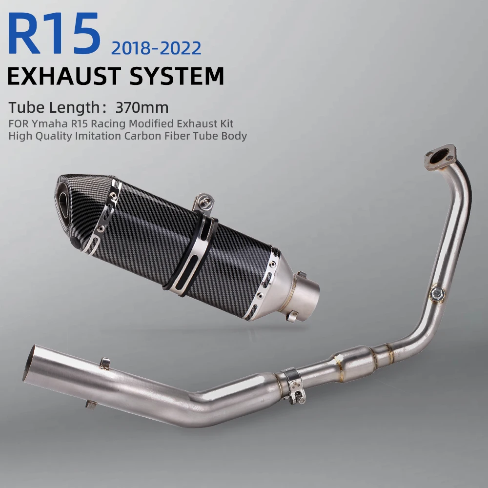Slip On For Yamaha YZF R15 V3 MT-15 2019 2021 Motorcycle Exhaust System Escape Modified Front Link Pipe With Catalyst Connection