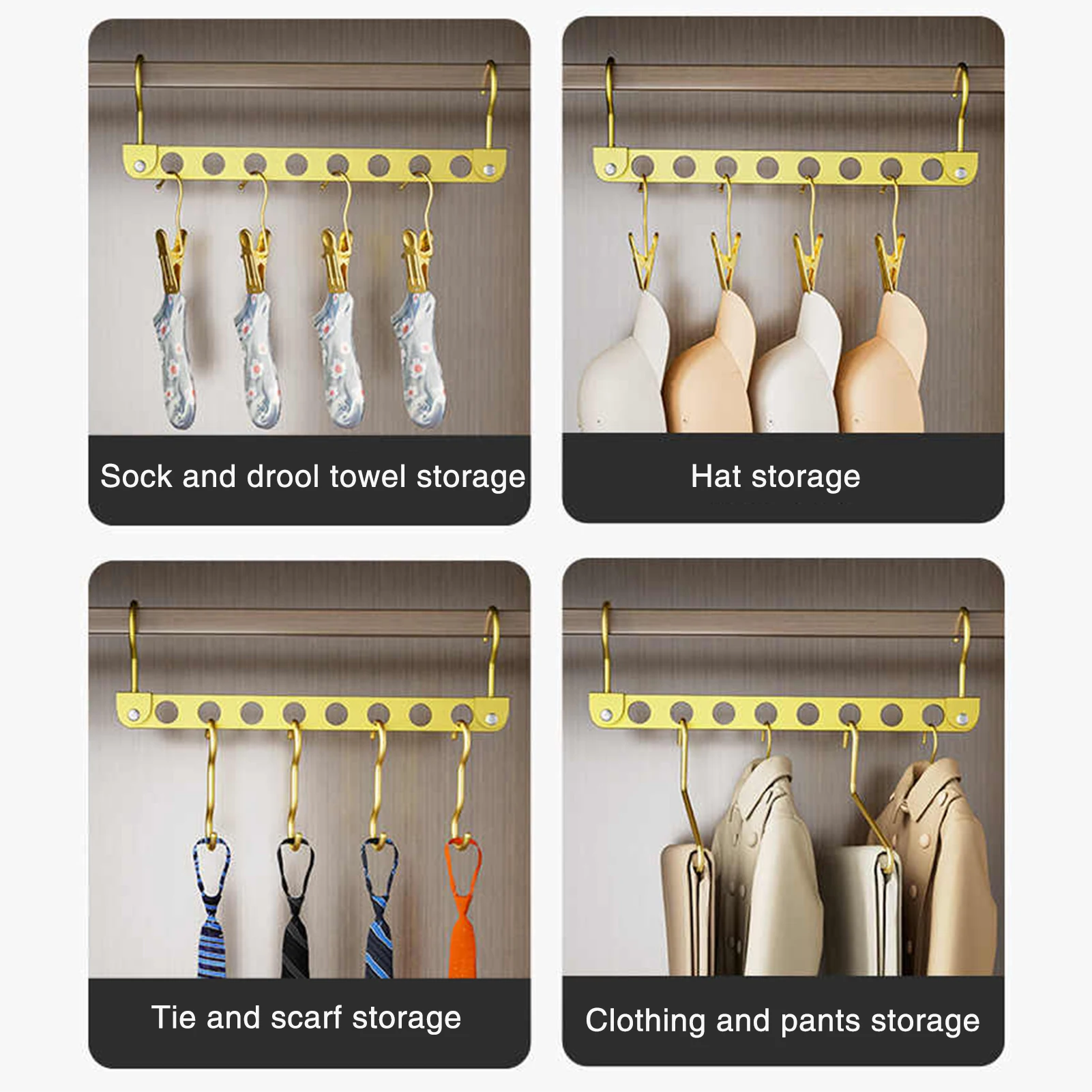 

9 Hole Magic-non-slip Foldable Pants Hanger Multilayer Closet Organizer Space Saving Garment Rack For Pants Trousers Storage