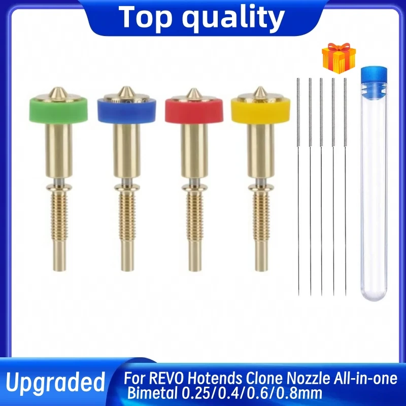 Upgraded Nozzle For REVO Hotends Clone Nozzle All-in-one Bimetal 0.25/0.4/0.6/0.8mm Heatbreak Brass Titanium For Hotend Extruder
