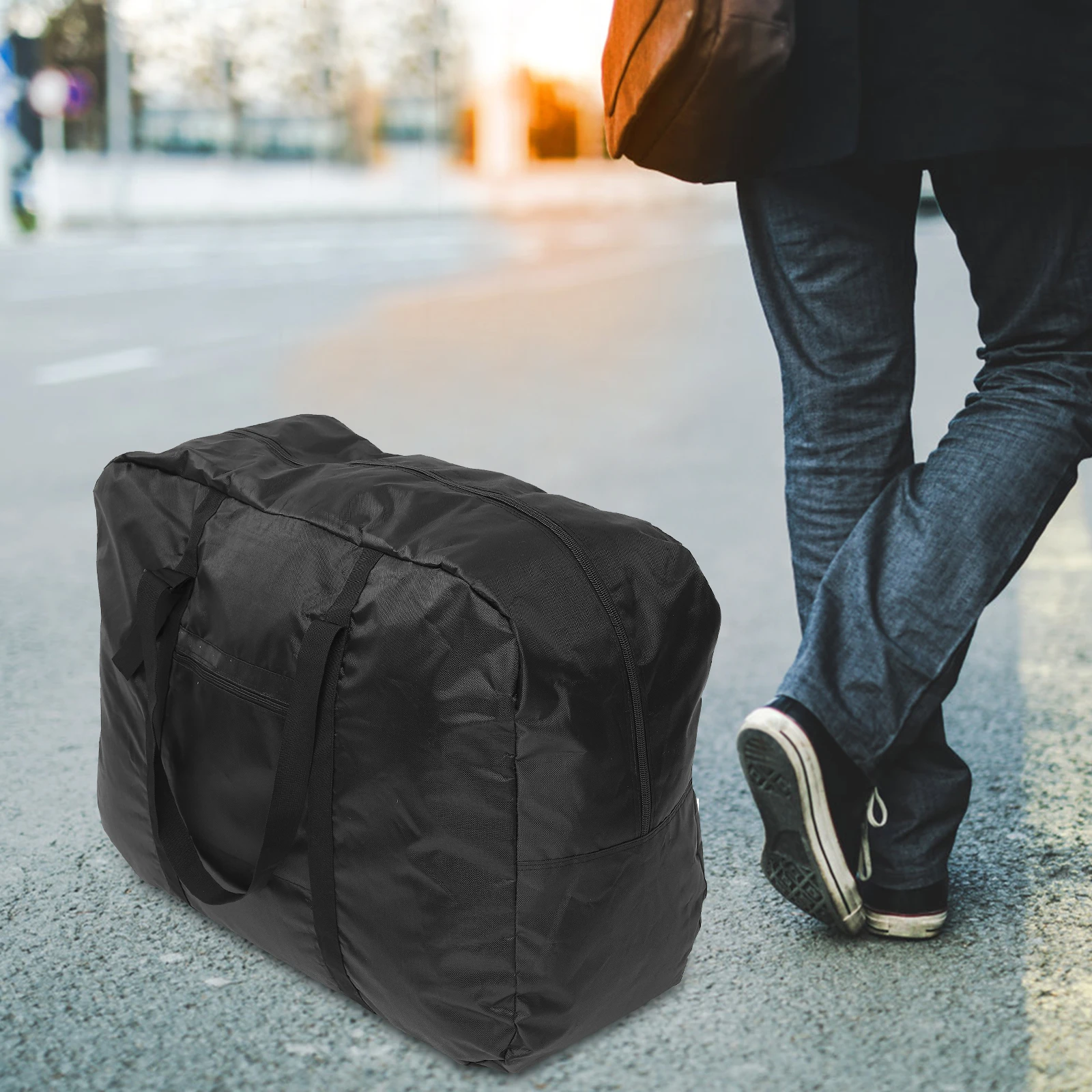 

Storage Bag Thickened Folding Loading Carrying Nylon Package for Mountain Bike Backpack Foldable Pouch Tote Portable Supplies