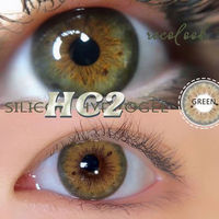 2Pieces Colored Contact Lenses Bueatiful Pupil Color Circle Lens Green Iris Prescription Yearly Natural Coloured Contacts