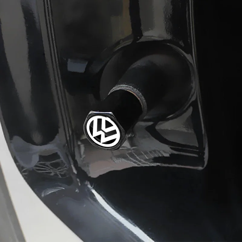 4 Stück Auto-Reifenventilkappen Staubschutz Auto-Emblem Zubehör für VW CC Polo 6R Golf 4 5 6 7 MK7 MK4 MK6 Passat B6 B8 T4 T5 Tiguan – Detail 18