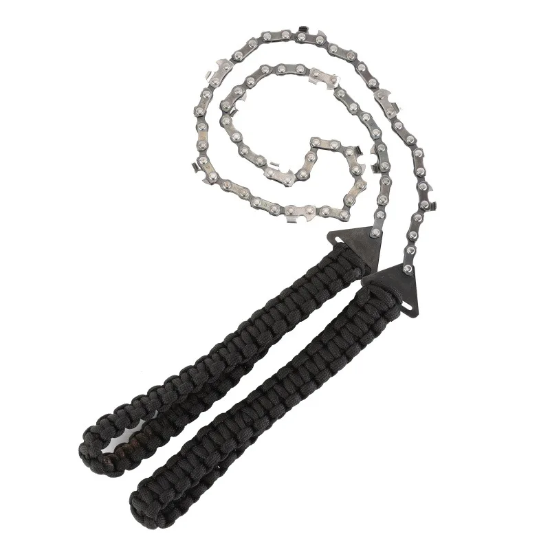 Outdoor Hand Saw Pocket Chain saw with Paracord Handle Emergency Survival Gear Camping Folding Chain Wood & Tree Portable saw