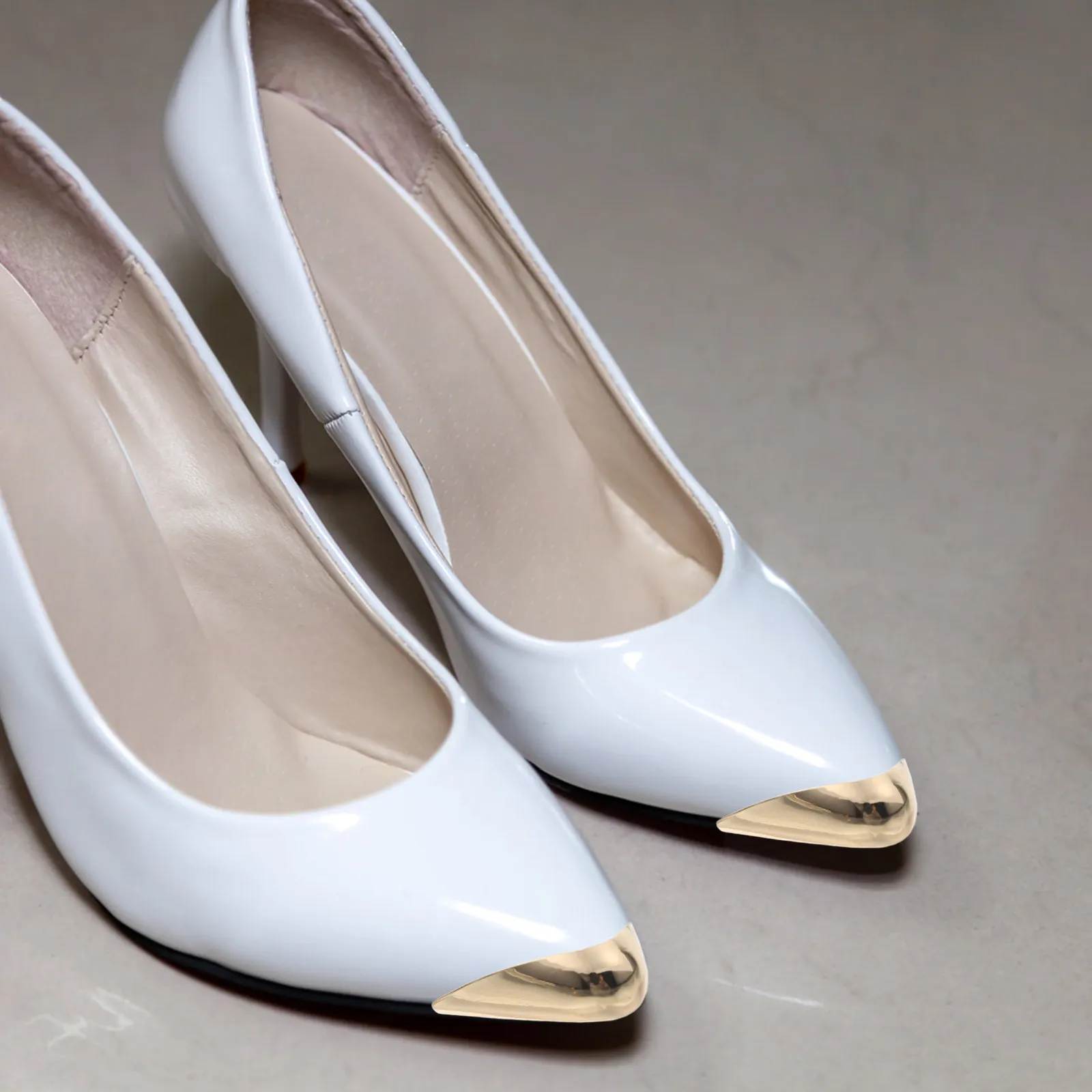 Pointed Toe Shoe Protectors 3 Pairs Metal Tip Caps Elegant Anti Wear Covers for High Heels and Pointy Shoes