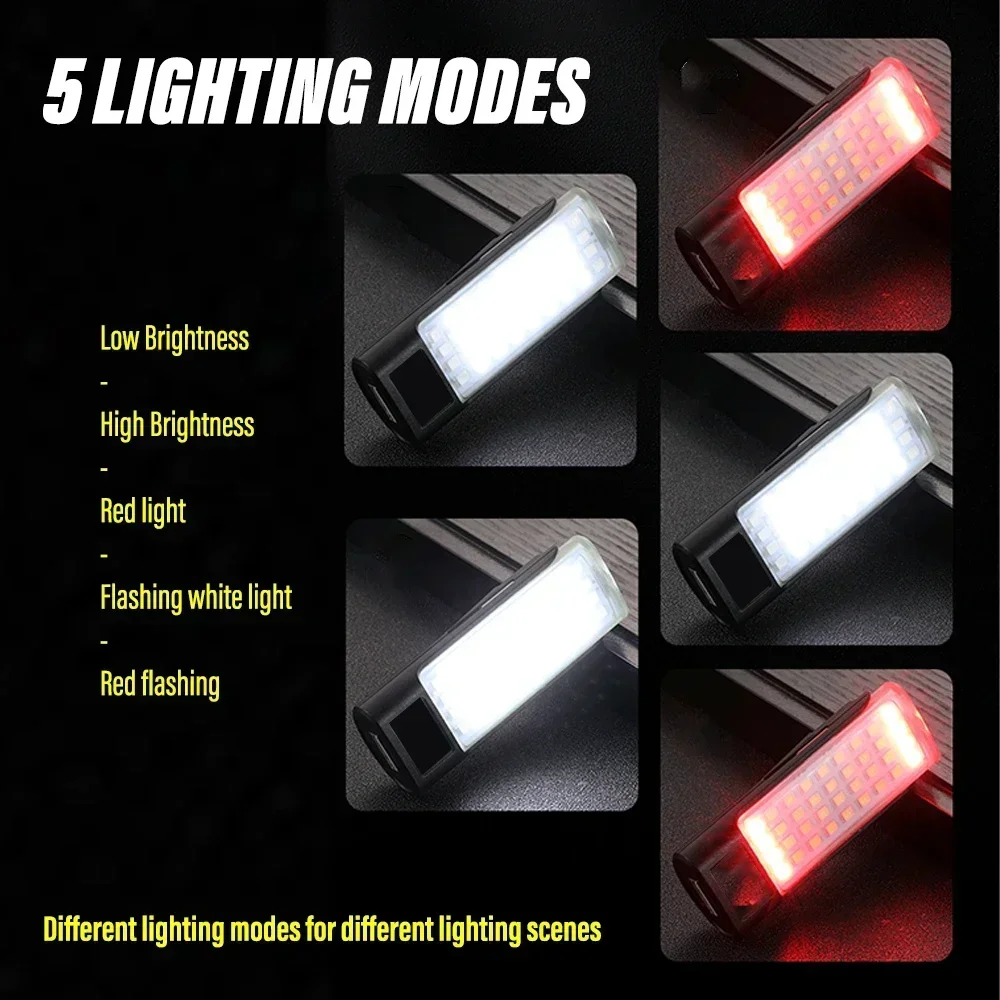 USB Direct Charge Keychain Light Mini Flashlight Portable Magnetic Multi-functional Working Lamp Outdoor Camping Torch