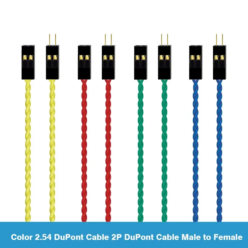 10PCS Colored Silicone DuPont Jumper Wire High Temperature Resistant DuPont Line 2pin Male to Female 2.54mm Soft Extension Cable