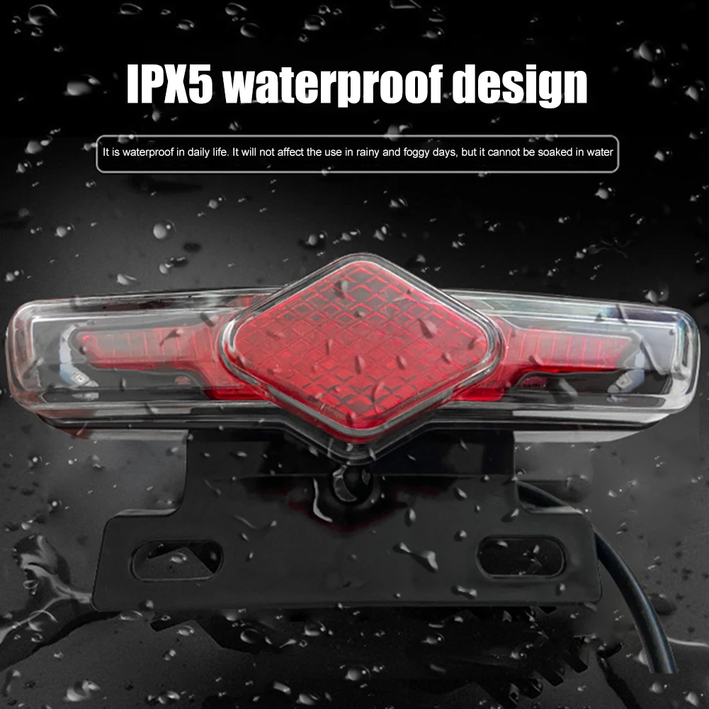 D06 36V 48V 60V Electric Bicycle Rear Lamp Waterproof LED Safety Night Riding Warning E-bike Taillights Cycling Accessories