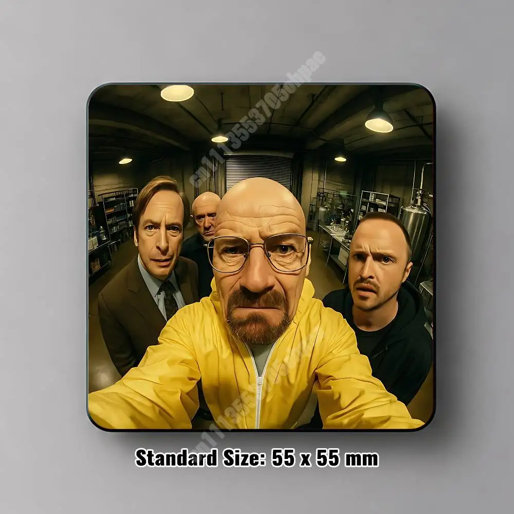 B-Breaking B-Bad Walter Heisenberg White Magnetic Sticker Removable Fridge Decal for Metal Surfaces Magnet Label
