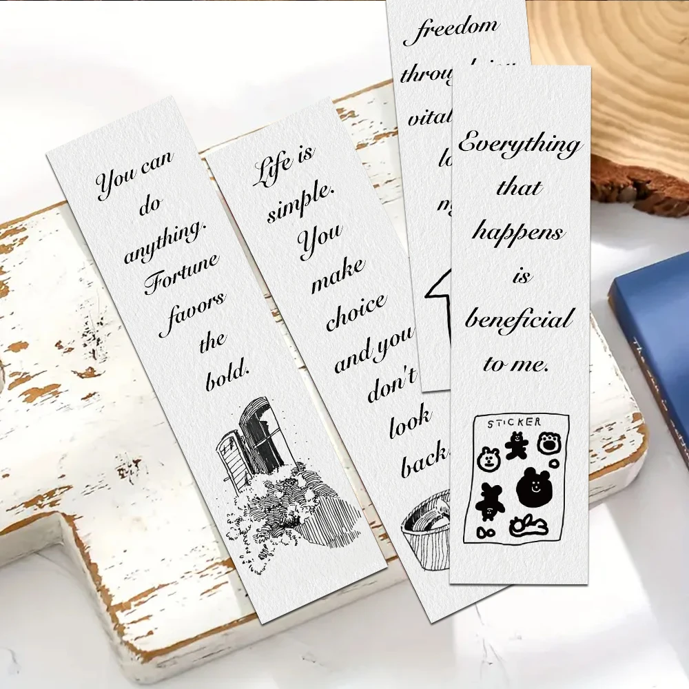 30 قطعة أبيض وأسود ملهمة الإنجليزية الإشارات المرجعية قراءة صفحات الكتب الشرح القرطاسية لوازم ورقة بطاقات الهدايا الإبداعية