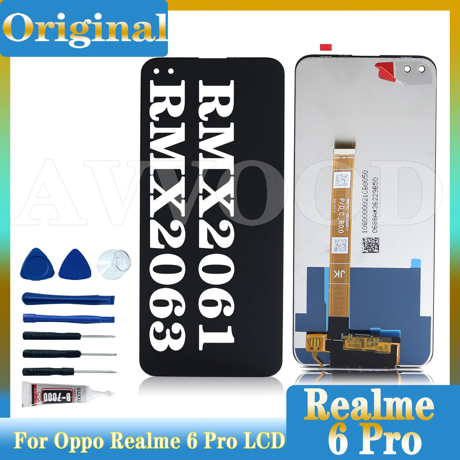 6.6\'\'Original For Oppo Realme 6 Pro LCD Display Touch Digitizer Screen For Realme6 pro LCD RMX2061 RMX2063 Display Repair Parts