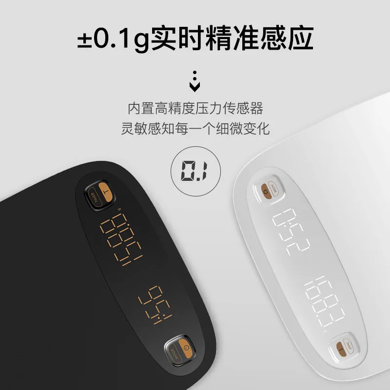 Smart coffee electronic scale, household kitchen food scale USB charging mini baking scale convenient nutrition scale