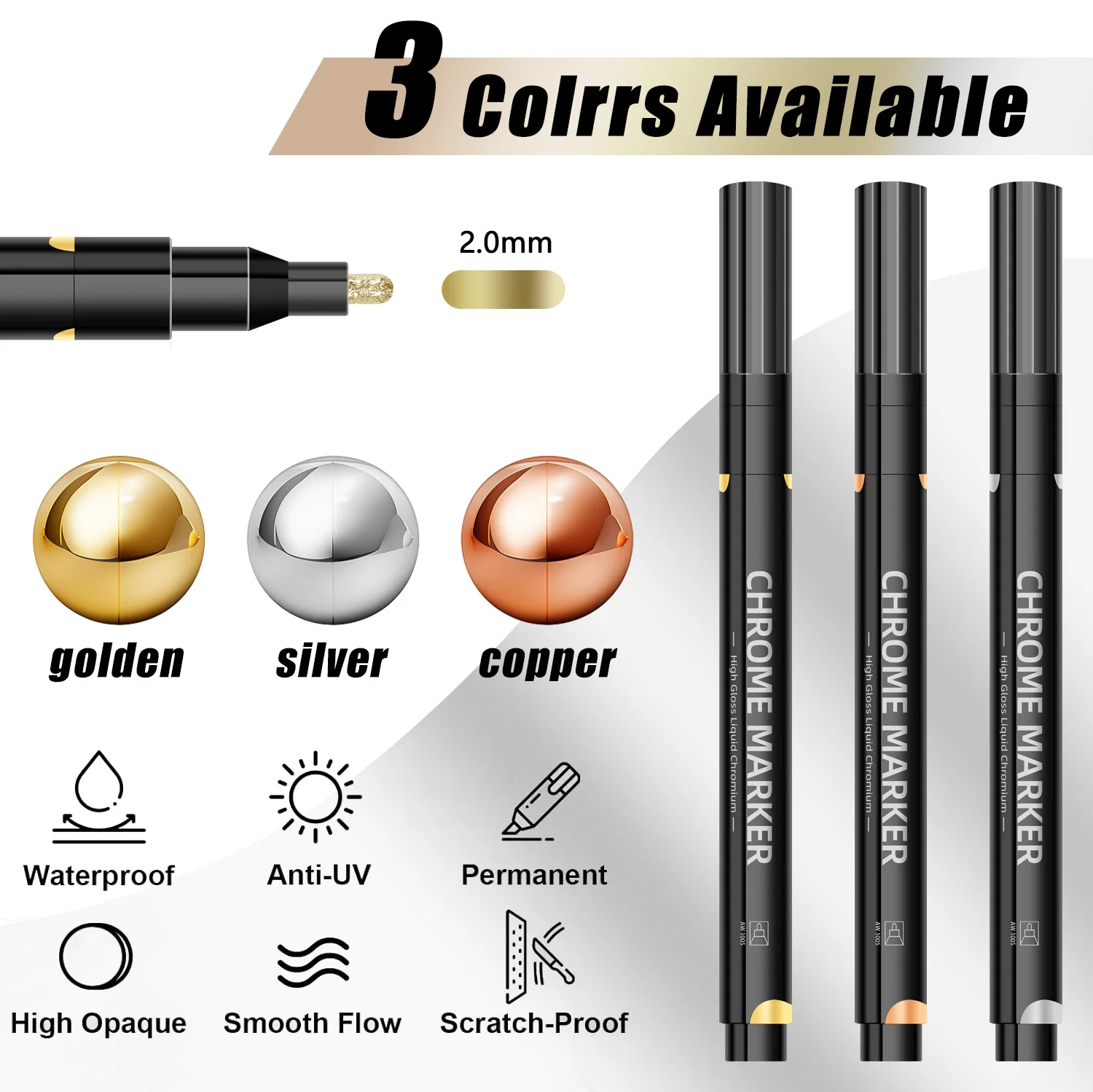 

5 Pcs/Color Paint Markers 2.00mm Tip Quick Dry Ink Smooth Flow For Drawing on Rock Wood Paper DIY Art Stationery Supplies