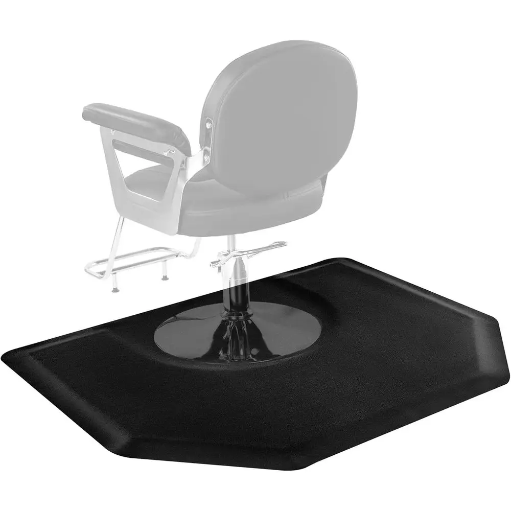 Mat or Hair Stylist, 4 X 5 T Hexagon Chair Mat Anti-Fatigue, 1/2-inch Thickened Barber Shop Floor Mat with Round Cut Out, Easy-t