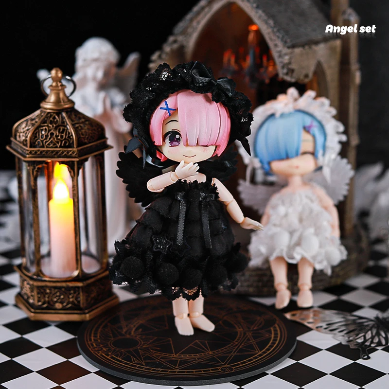 Ob11 ubranka dla lalki lalki anioły i demony spódnica w stylu lalki koronkowa spódnica sukienka dla Ob11, Ymy, Ddf, Gsc, Body9 1/12 lalki Bjd