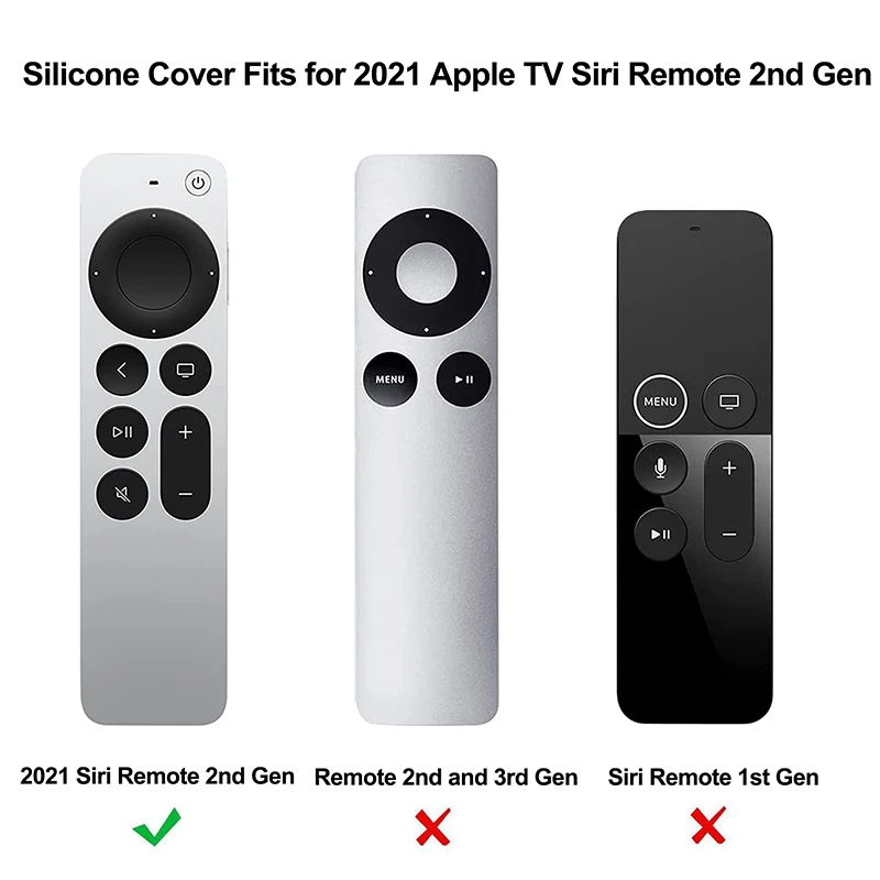 2024Anti-Lost Protective Case For Apple TV 4K 2nd Gen Siri Remote Control Anti-Slip Durable Anti-Slip Silicon Shockproof shell