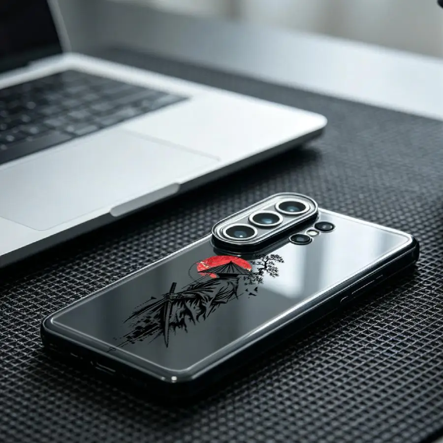 Samurai With Red Sun Print Case for Samsung Galaxy S26 S25 Edge S22 FE S23 Ultra S20 Plus Note 20 Ultra 10 S24 S21 Phone Cover - view 5