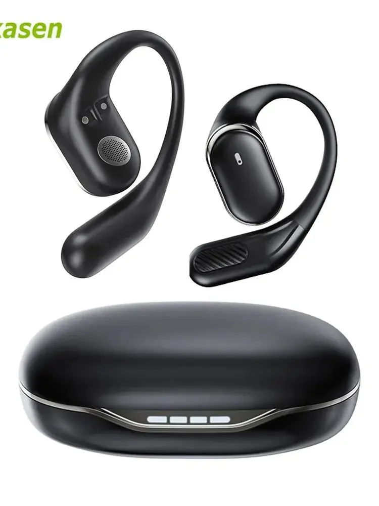 Draadloze hoofdtelefoon Open oordopjes Bluetooth 5.4-oortelefoon met 60 uur speeltijd HD Stereo Diepe bas Oorhaken Headest VOOR Sport