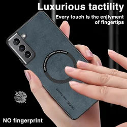 S21fe Luxury Sheepskin Leather Case For Samsung Galaxy S21 FE 21+Soft Cover Protector Dustproof Shockproof 360 Full Body Case
