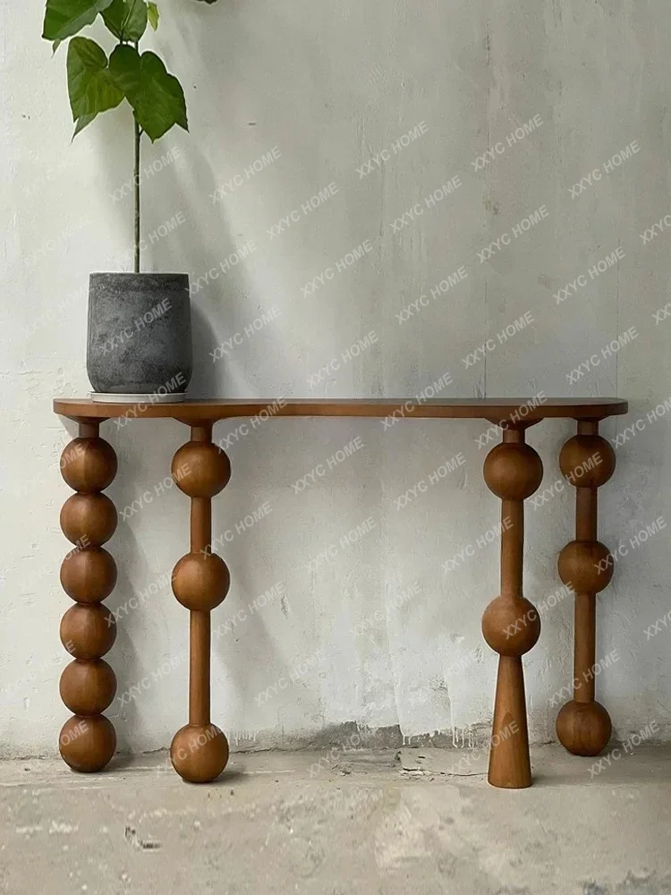 

YH03 Medieval entrance table wabi-sabi wind solid wood bar case, retro solid wood aisle solid wood entrance table