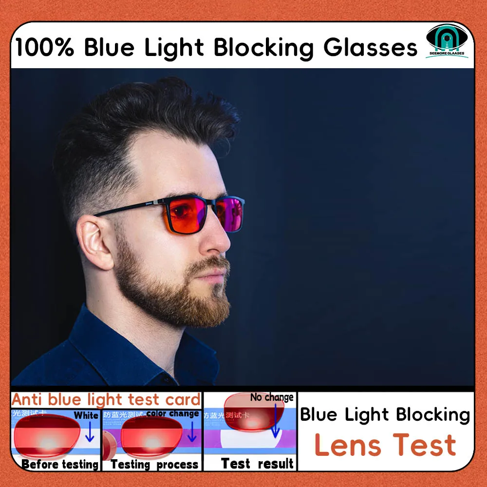 Red Lens 100% blue light Blocking  Glasses Orange Lens, Anti fatigue Glasses Fashion Glasses Women Man Computer Gaming Glasses