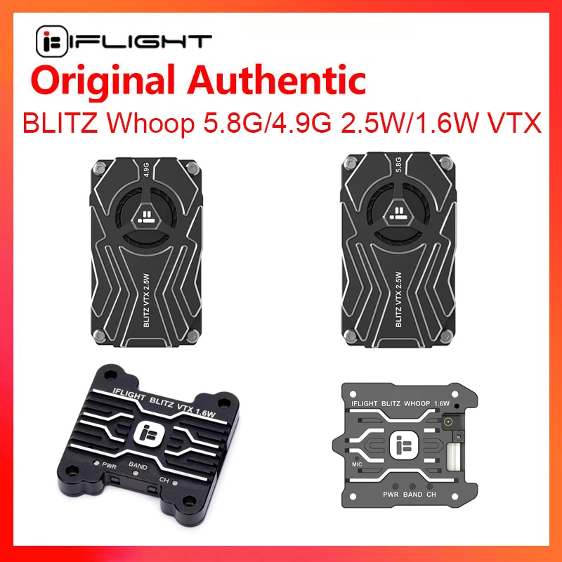 

IFlight BLITZ Whoop 5.8G/4.9G 2.5W/1.6W VTX 40CH Raceband Built-in Microphone CNC Shell Cooling Fan 2-8S 25.5X25.5mm for RC FPV