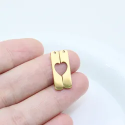 5 Sets Stainless Steel Mirror Polish Jewelry Heart Friends Charms Pendant DIY Handcraft Waterproof Antiallergic
