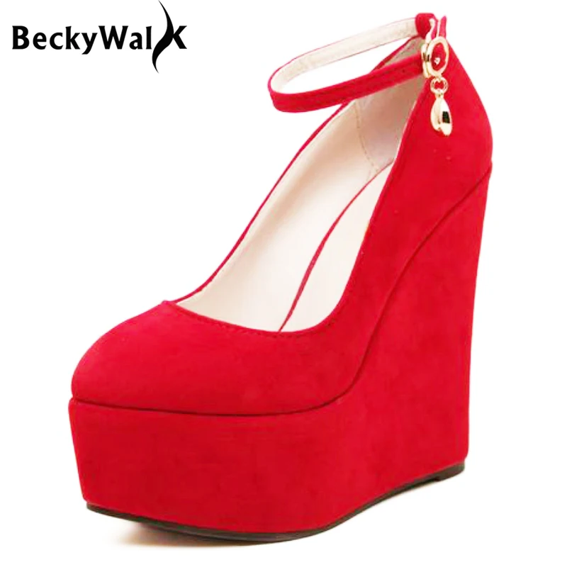 

2025 Новые туфли-лодочки на танкетке на заказ, женская обувь на высоком каблуке 15 см, женские свадебные туфли с ремешком на щиколотке, zapatos mujer, размер 35-43, WSH2594