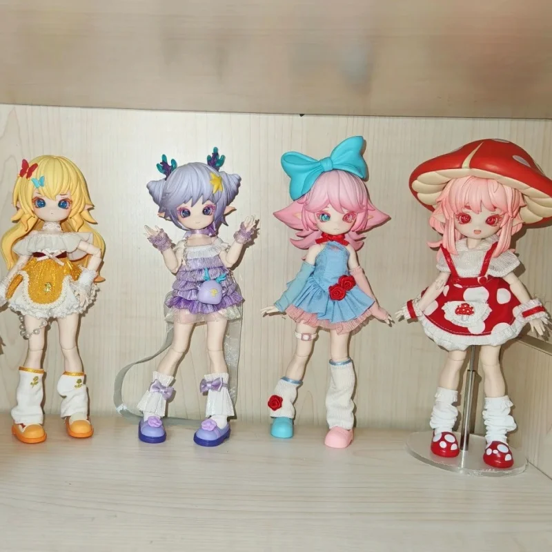 

Genuine 1/12 Bjd Blind Box Mushroom Fungus Series Joint Movable Exquisite Desktop Action Figure Kawaii Collectible Toys Gifts