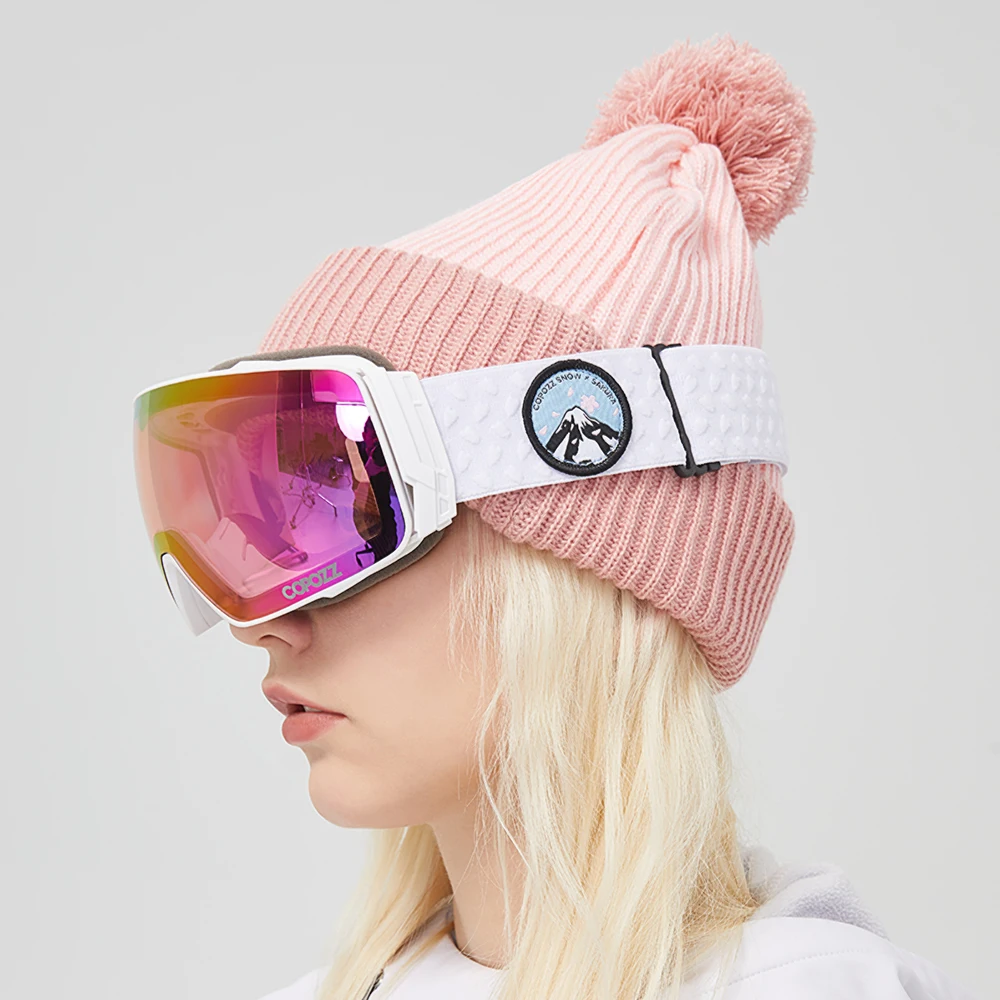 COPOZZ スキーゴーグル磁気吸引ダブルレンズ防曇 UV400 保護男性女性新しいアウトドアスポーツスキーアイウェア ﻿