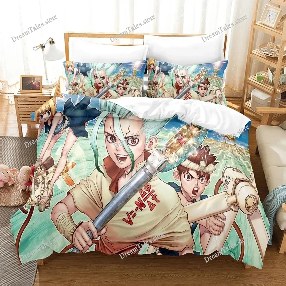 

Exquisite 3D Anime Dr.Stone Senku Print Bedding Set Duvet Cover Comforter Bed Youth Kids Girls Boys Gift Home Textileextile