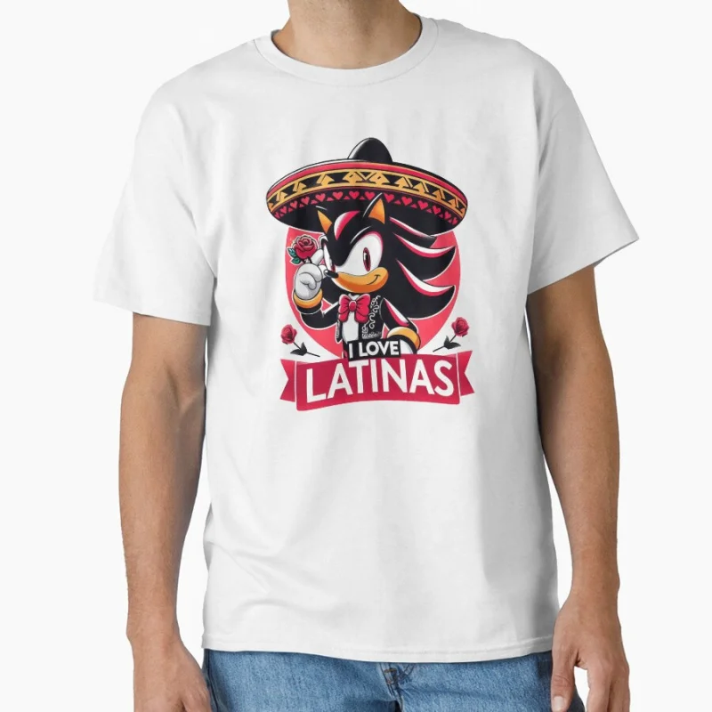 أنا أحب اللاتينية سونيك الظل القنفذ هدية تي شيرت للرجل بلوزات كبيرة الحجم أنيمي الجرافيك طباعة Y2k الملابس الكرتون المحملة #5