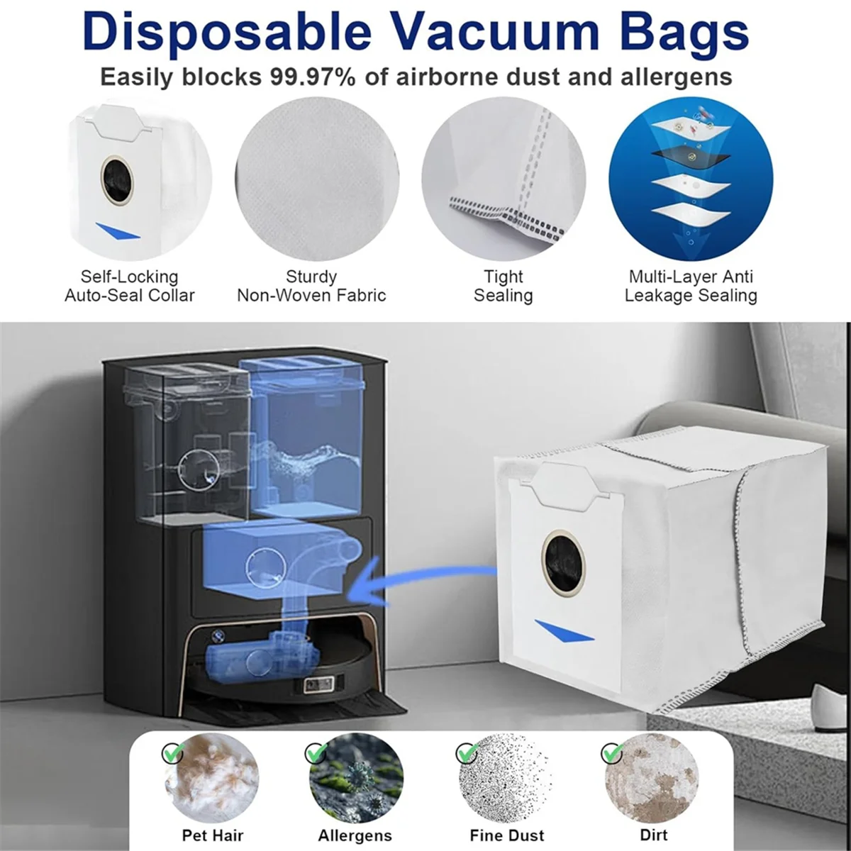 Para ecovacs deebot n30 omni/n30 pro omni robô vácuo peças de reposição principal escova lateral filtro hepa mop pano sacos poeira