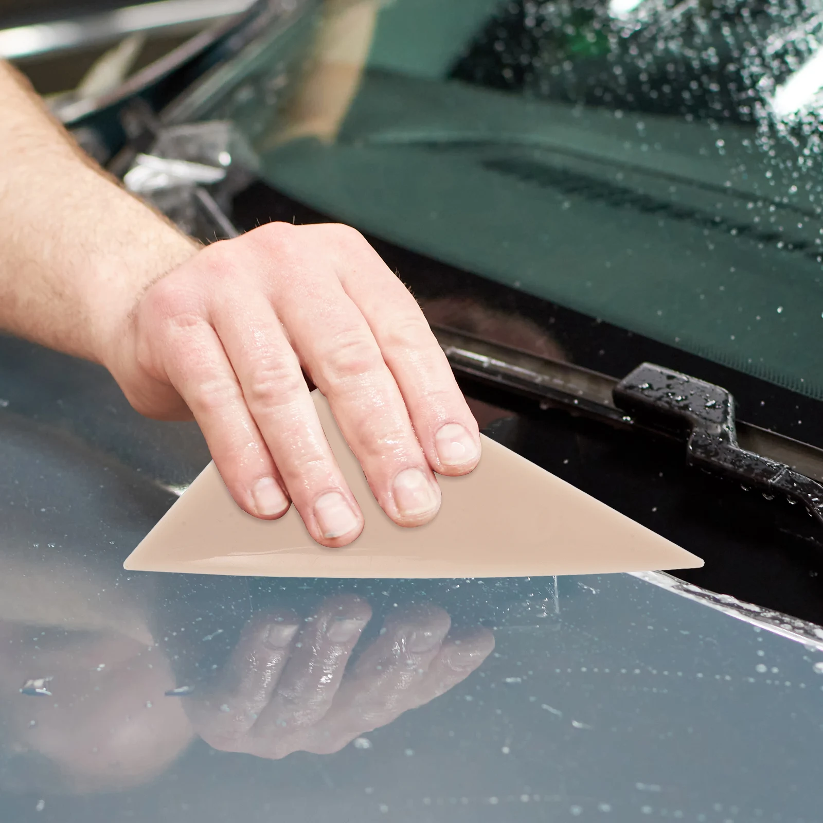 

2pcs Car Film Tool Kit Plastic Triangular Tip Scraper Dual Blade For Window Tinting Vinyl Decal Application Automotive Panel