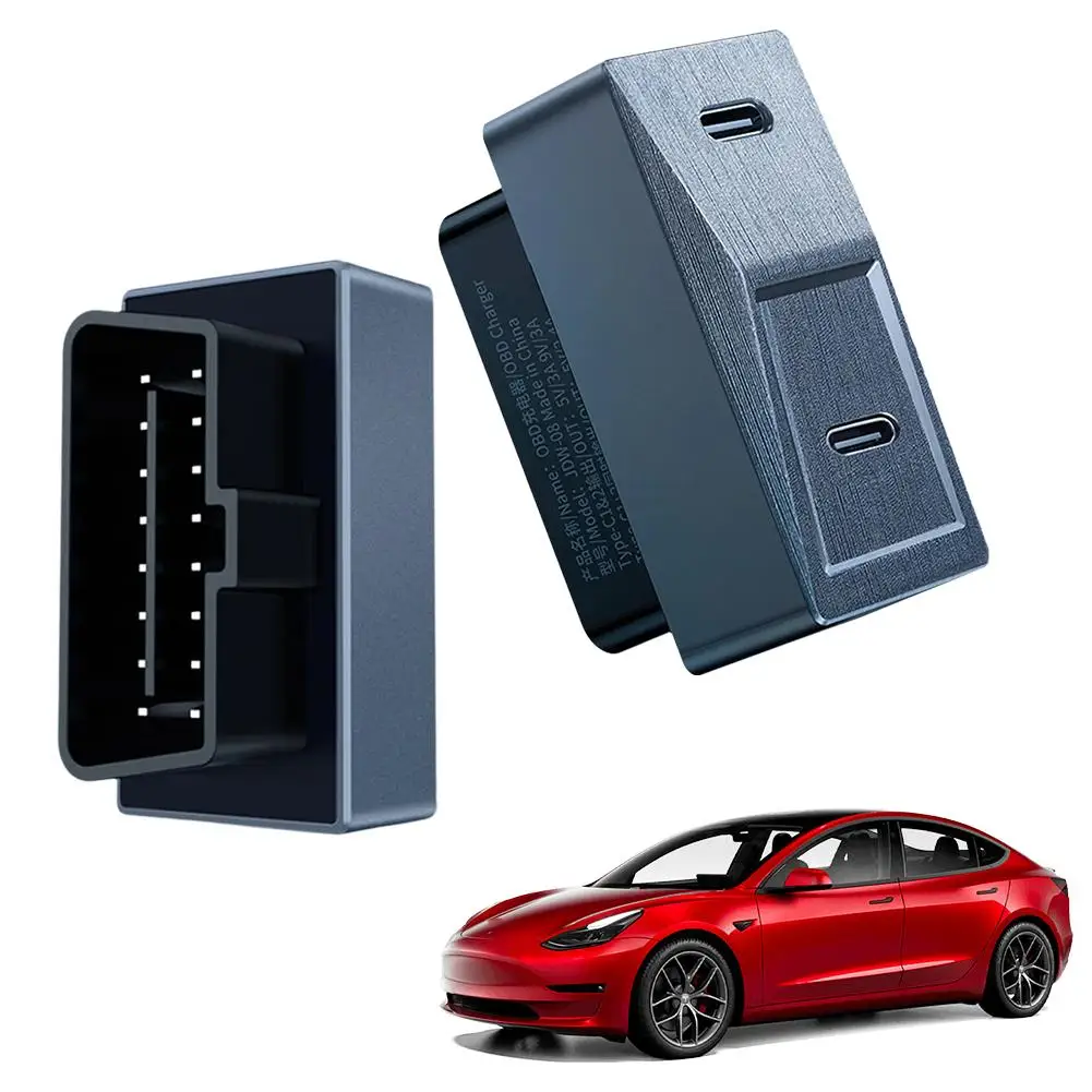 

For Tesla Highland 2024 Hidden OBD Charger PD Fast Dual Play USB-C Charging Port Saving And Space Plug Adapter G9X1