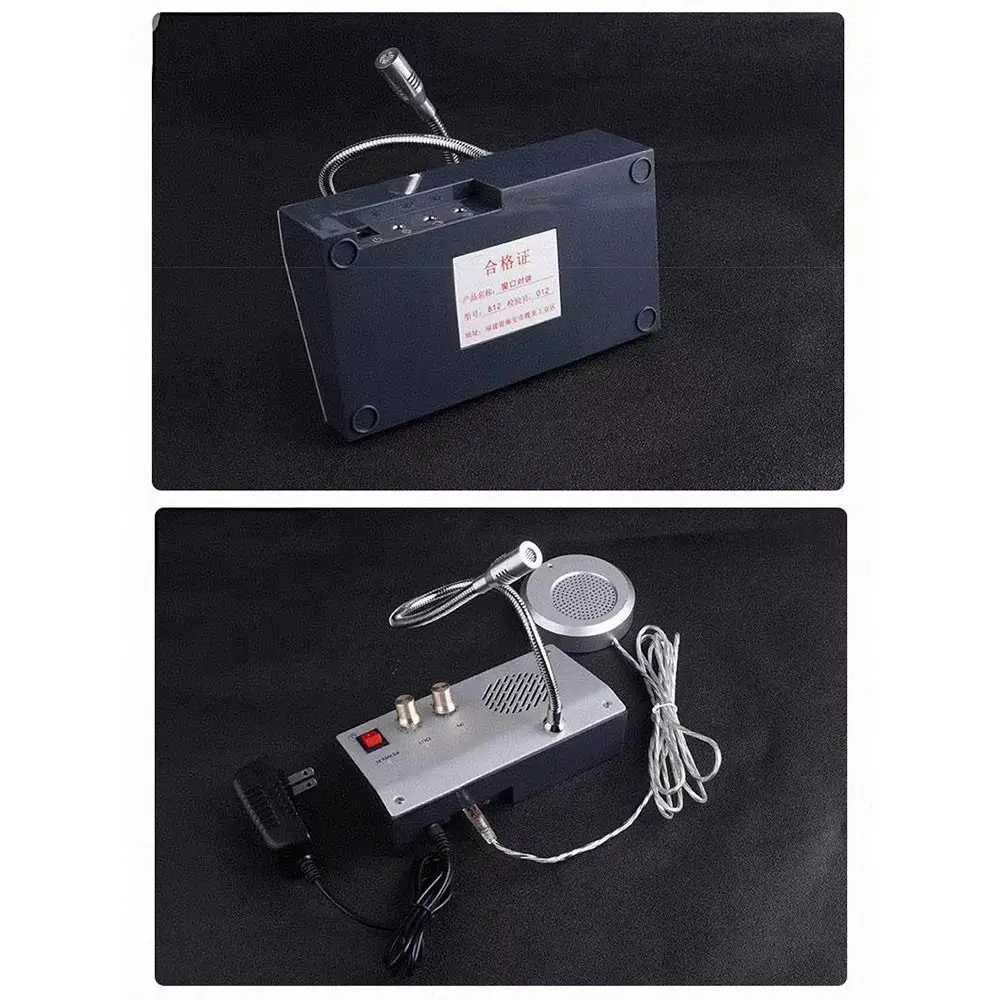 Wired Microphone Window Intercom System Loud Outer Microphone Desktop Isolation Two Way Intercom Easy Installation Noise-Free