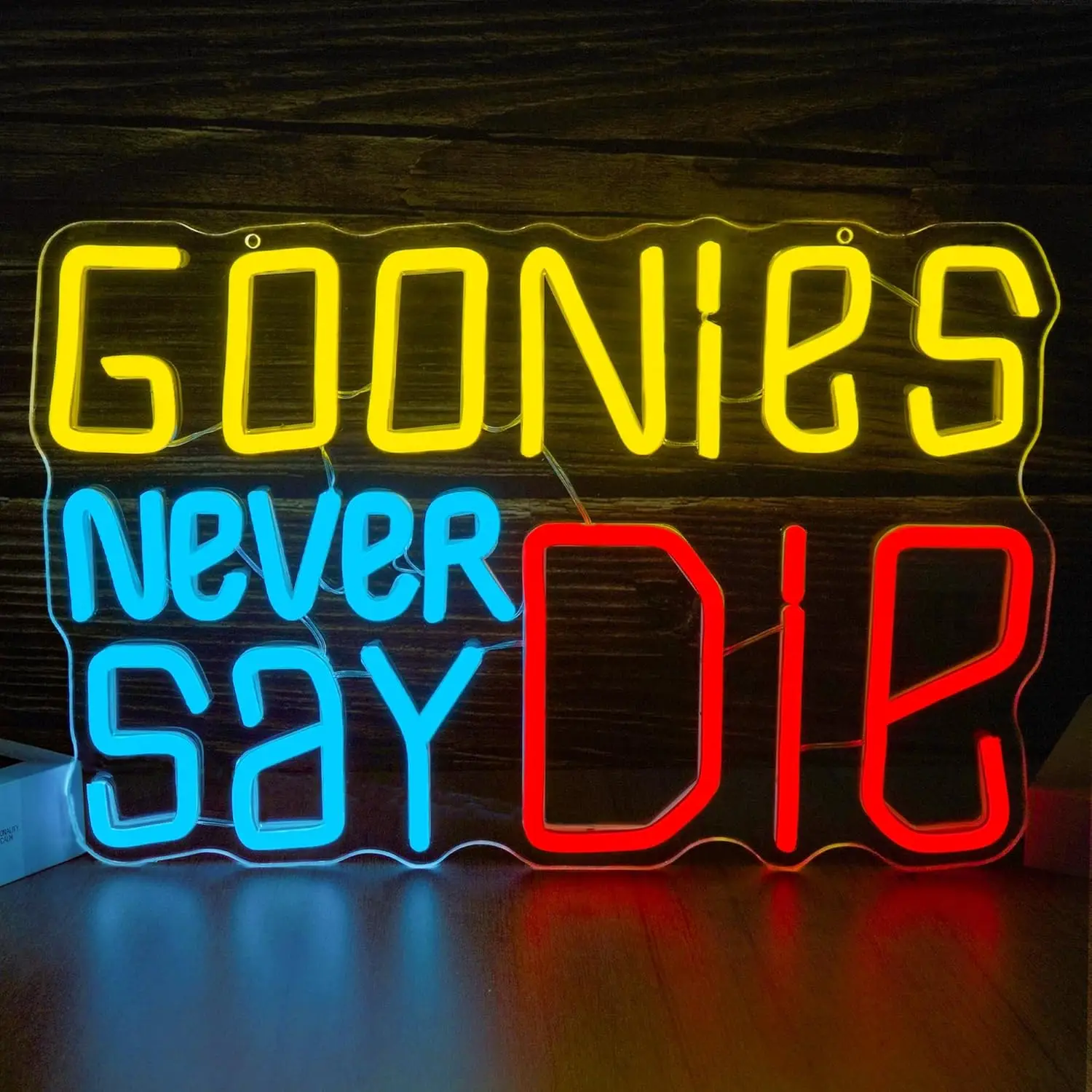 

Goonies Never Say Die Neon Sign Wall Art Modern dazzling neon, high-saturation party, rock the house