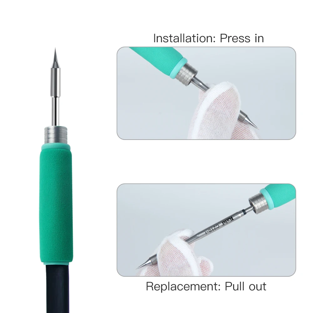 Kaisi C210 T210 Soldering Iron Tips Lead Free Heating Core Compatible with JBC Sugon Aifen Aixun Solder Station Handle