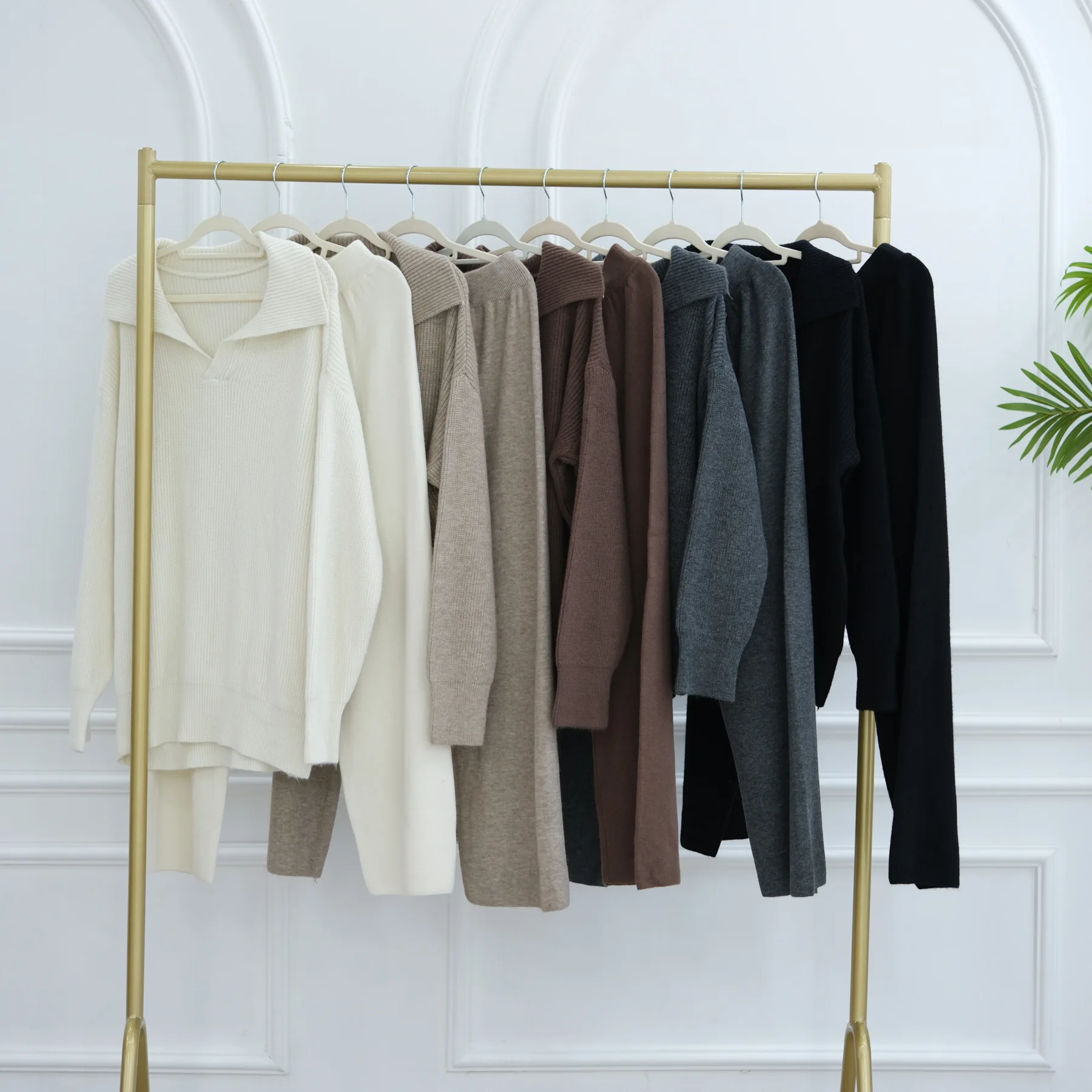 2PCS Dick Gestrickte Pullover Frauen Muslimischen Set Top Hosen Anzug Trainingsanzug Islam Kleidung Abaya Kleid Kaftan Femme Musulmane Ensembles