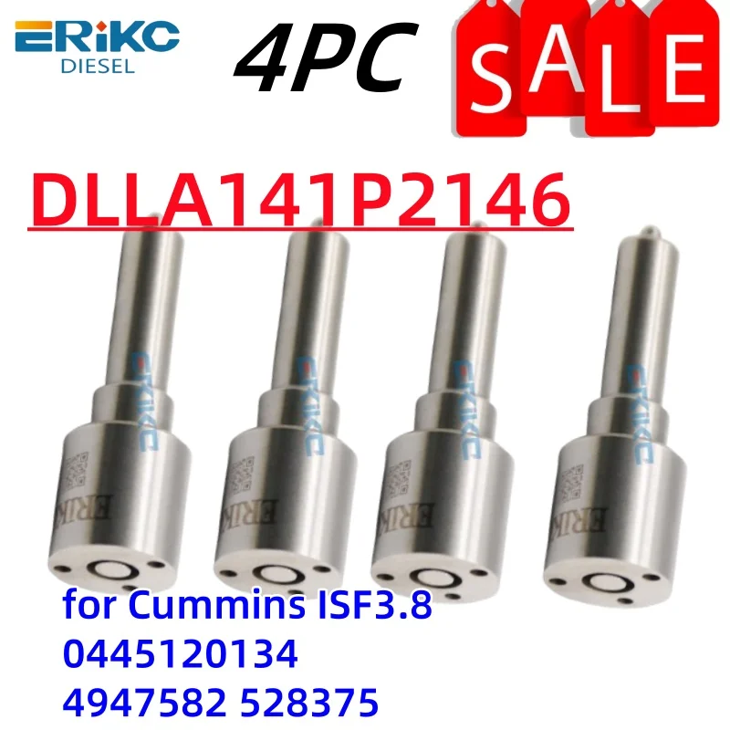 

4 шт. DLLA141P2146 0433172037 Форсунка дизельного топлива DLLA 141 P 2146 для Cummins ISF3.8 0445120134 4947582 528375